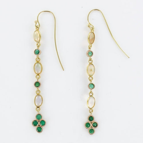 Boucles d'oreilles Boucles d'oreilles émeraudes et opales 58 Facettes 19-353