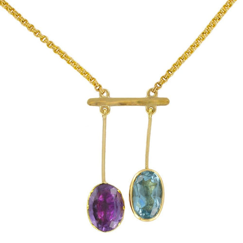 Collier Collier ancien négligé topaze et améthyste 58 Facettes 17-061