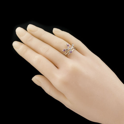 Bague 54 Bague or blanc diamant saphir rose 58 Facettes 18-093D-54