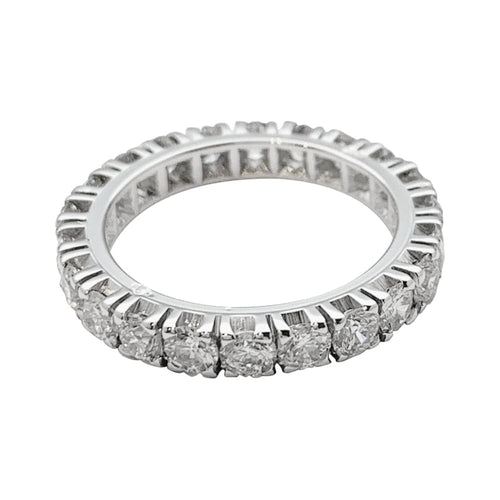 Bague 48 Alliance en or blanc, diamants. 58 Facettes 30169
