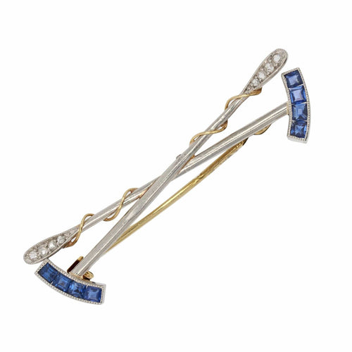 Broche Broche ancienne saphirs diamants clubs de polo 58 Facettes 21-214