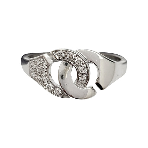 Bague 51 Bague Dinh Van "Menottes R8" en or blanc, diamants. 58 Facettes 30380