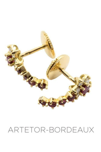 Boucles d'oreilles Boucles d'oreilles rubis et diamants 58 Facettes 30261