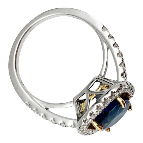Bague 52 Bague saphir et diamants, or blanc et jaune. 58 Facettes 30351