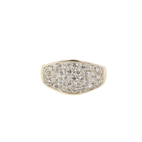 Bague Bague bandeau vintage or jaune diamants 58 Facettes J28