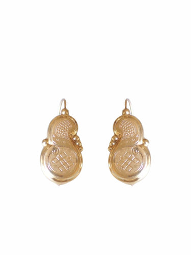Boucles d'oreilles Grandes boucles d'oreilles anciennes dormeuses en or 58 Facettes