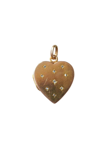 Pendentif Pendentif médaillon ancien cœur ouvrant en or et diamants taille rose 58 Facettes