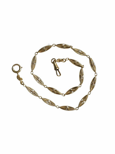 Collier Chaîne de montre ancienne maille filigrane 58 Facettes