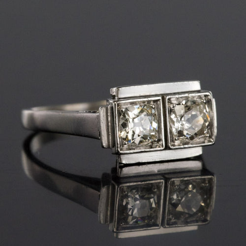 Bague 55 Bague art déco 2 diamants 58 Facettes 19-107-55