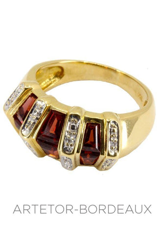 Bague 53 Bague moderne grenats et diamants 58 Facettes 34111