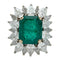 Bague 51 Bague en or blanc et jaune émeraude et diamants. 58 Facettes 25405