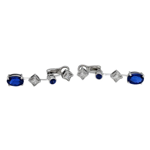 Boucles d'oreilles Boucles d'oreilles Chaumet, "Clarisse", en or blanc, saphirs et diamants. 58 Facettes 23684