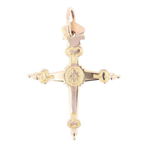 Pendentif Croix ancienne Jeannette en or 58 Facettes 20-521