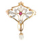 Broche Broche - Pendentif Art nouveau perles diamants rubis 58 Facettes 21-254