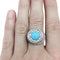 Bague 53 Bague "Dôme" en or blanc et cabochon turquoise. 58 Facettes 28499