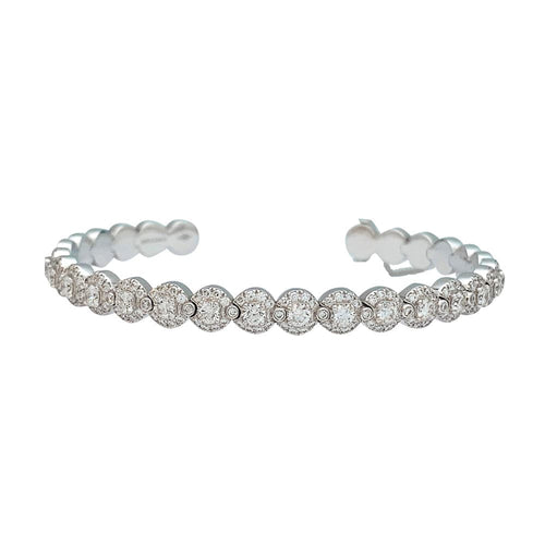 Bracelet Bracelet Messika, modèle "Joy Diamond Halo", diamants et or blanc. 58 Facettes 28125