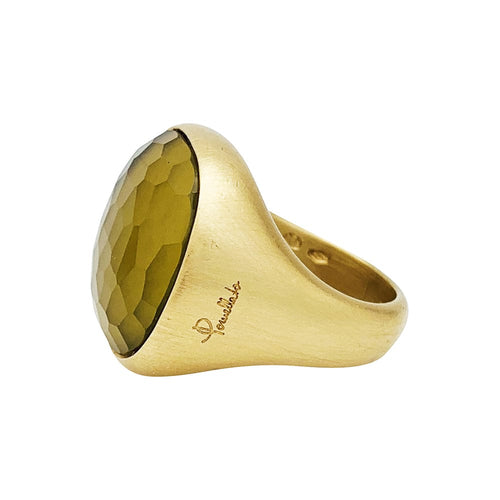 Bague 50 Bague Pomellato "Cipria" en or jaune et quartz lemon. 58 Facettes 30094