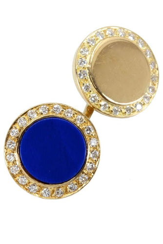 Boutons de manchette Boutons de manchettes lapis lazuli et diamants 58 Facettes 037941