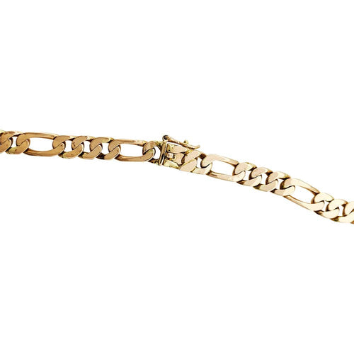 Collier Chaîne mixte maille gourmette alternée, or rose. 58 Facettes 30306
