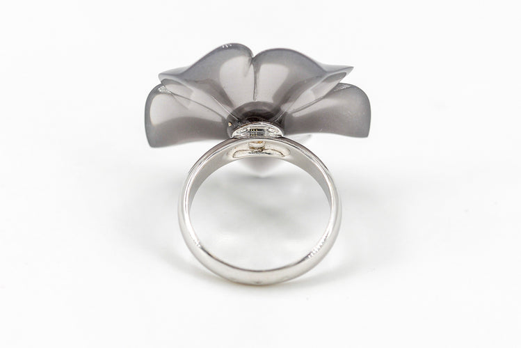 Bague 53 André Benitah Bague Printania Or blanc Diamant 58 Facettes 06210CD