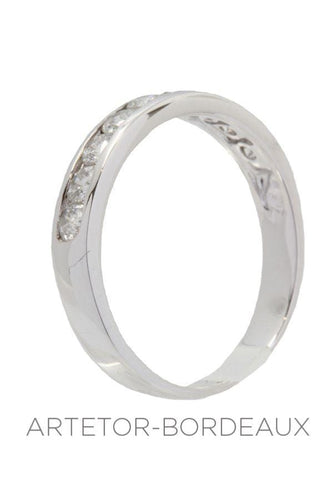 Bague 51 Demi-alliance diamants serti rail 58 Facettes 29951