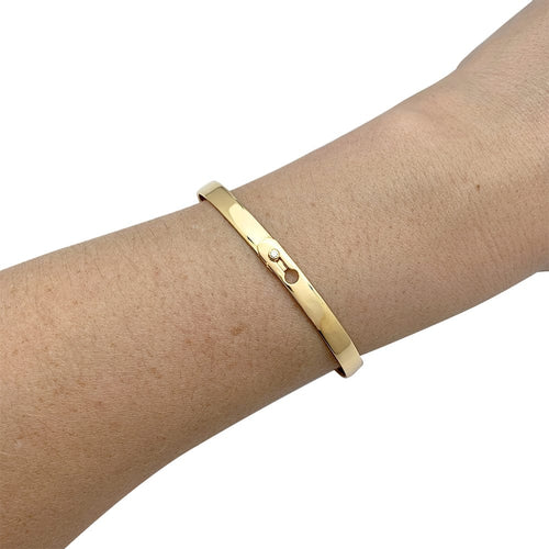 Bracelet Bracelet Dinh Van, modèle "Serrure" en or jaune, diamants 58 Facettes 30339