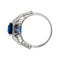 Bague 52 Bague saphir 5,17 carats en or blanc épaulé de diamants taille trapèze. 58 Facettes 30390