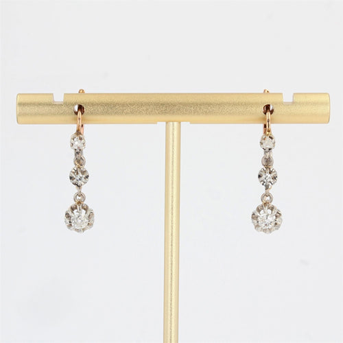 Boucles d'oreilles Boucles d'oreilles diamants pendantes anciennes 58 Facettes 21-258