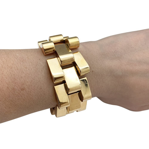 Bracelet Bracelet tank en or rose. 58 Facettes 30240