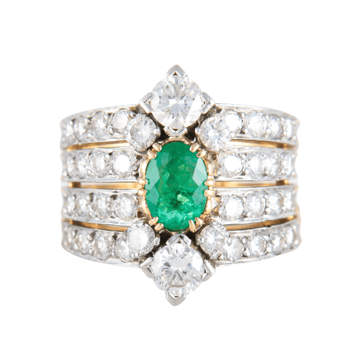 Bague 55 Bague Emeraude Diamants 58 Facettes 8392