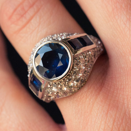 Bague 49 Bague Saphirs et Diamants 58 Facettes 6228-50