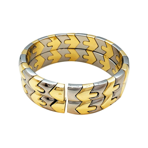 Bracelet Bracelet Bulgari en or et acier. 58 Facettes 30432