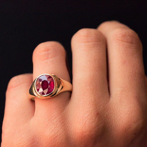 Bague 62 Bague rubis jonc ancienne en or jaune 58 Facettes 20-228-59
