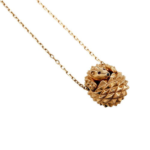 Collier Collier Boucheron, "Hans, le Hérisson" en or rose, rubis et diamant noir. 58 Facettes 30248