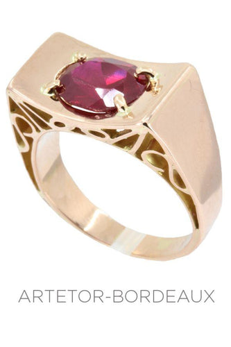 Bague 55 Bague tank ajourée rubis 58 Facettes 30781