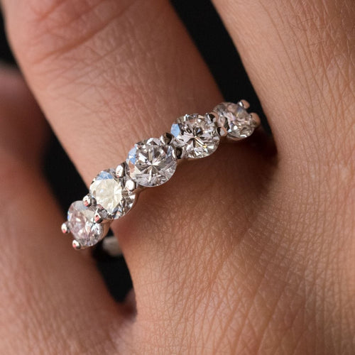 Bague 55 Bague or blanc 5 diamants 58 Facettes 18-144-55