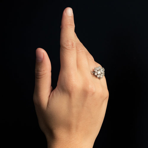 Bague 54 Bague rétro diamants bouquet 58 Facettes 20-196-51