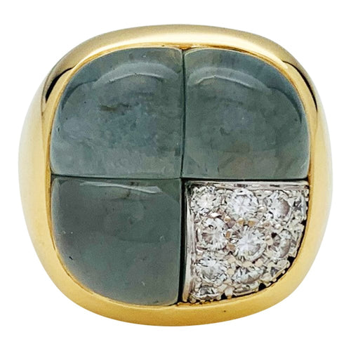 Bague 50 Bague Pomellato, "Mosaïco", or jaune et blanc, aigue-marines, diamants. 58 Facettes 30574