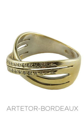 Bague 55 Jonc entrelacé diamants 58 Facettes 3891