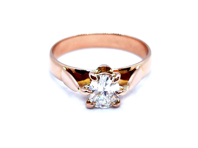 Bague 54 Bague Solitaire Or rose Diamant 58 Facettes 997149CN