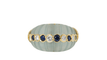 Bague 51 Bague jonc en or jaune  saphirs et diamants sur quartz vert 58 Facettes 30973