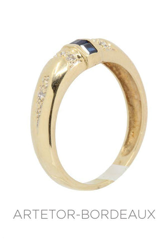Bague 53 Bague saphirs et diamants 58 Facettes 35381