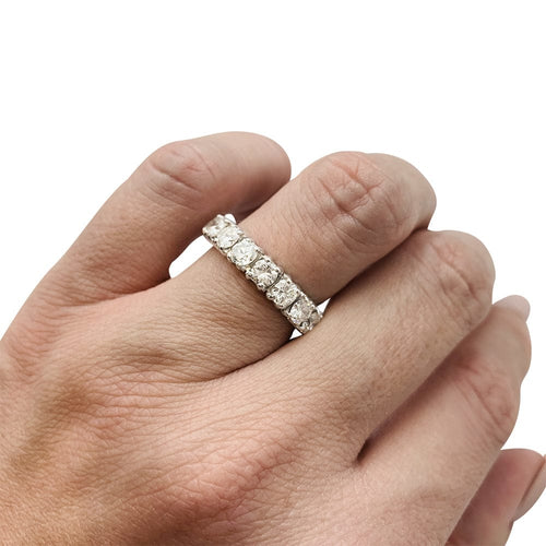 Bague 54 Alliance tour complet or blanc, diamants. 58 Facettes 30175