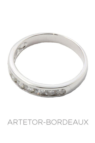 Bague 51 Demi-alliance diamants serti rail 58 Facettes 29951