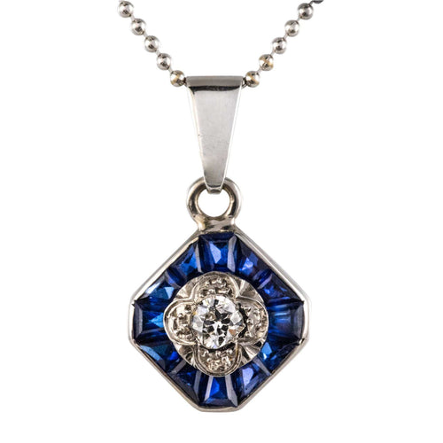 Pendentif Pendentif art déco diamants saphirs calibrés 58 Facettes 16-148