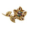 Broche Broche Cartier, "Fleur" en or jaune, diamants, émeraudes, rubis et saphirs. 58 Facettes 30236