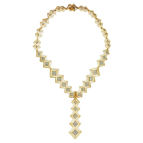 Collier Collier cravate Ilias Lalaounis en or jaune et diamants. 58 Facettes 27956