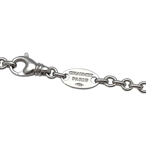 Pendentif Pendentif coeur et chaine Chaumet en or blanc modèle "Liens", diamants. 58 Facettes 29752