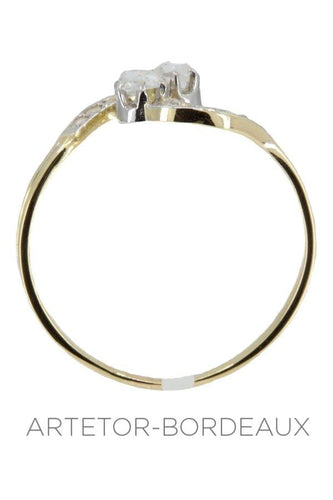 Bague 57 Toi et moi ancien diamants 58 Facettes 31371