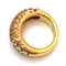 Bague 55 Bague Chaumet modèle "Caviar" en or jaune, saphirs oranges. 58 Facettes 24385-1
